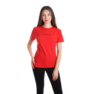Calvin Klein dámské červené tričko Logo - L (XA9)